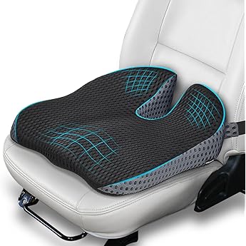 Cojín Silla Oficina y Coche para Coxis, Almohadilla Viscoelástica Ergonómica, Reduce la Presión, Excelente para Conductores y Trabajadores de Oficina (Beige)