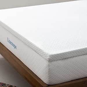 Linenspa Viscoelastic Mattress Topper | Mattress Topper 150 x 190 cm | Thickness 5 cm | With Gel and Washable Zip Cover | Oeko-Tex