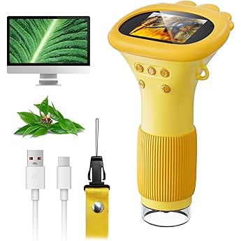 Microscopios 4K para niños, Mini microscopio portátil de Bolsillo 1000X, Juguetes educativos de Ciencia Stem para Regalar a niños de 4 a 6 años y de 8 a 12 años.