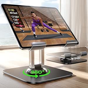 LISEN Tablet Stand Table for iPad Air 11 Ebook Kindle Tablet Lenovo/Xiaomi Pad 7, Rotating Stand Monitor Laptop Stand Steel Electronic Accessory for iPad A16 Mini Pro Screen 4.7-12.9 Inches
