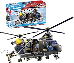 PLAYMOBIL City Action 71149 Special Forces Banana Helicopter with Light and Sound Module, Toys for Children Ages 5 and Up