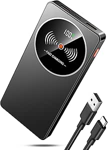 Power Bank 10000mAh, External Battery Quick Charge 22.5W, 3A Portable Battery 3 Ports USB C Input & Output Portable Charger Mobile Powerbank for iPhone 16 15 14 13 12 11, Samsung, Xiaomi, Android