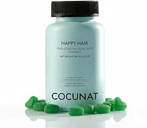 COCUNAT - Happy Hair | Hair Vitamins | Prevents Hair Loss | Strengthens and Stimulates Growth | Biotin | Results in 6 Weeks | 60 pcs