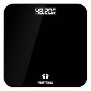 Healthkeep Digital Bathroom Scale, High Accurate Measurement Body Weight Scale, Maximum 180 kg, with Step-on Technology, Black