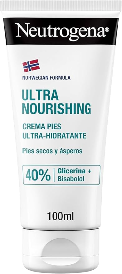 Neutrogena Fórmula Noruega Crema de Pies Ultra Hidratante (100 ml), crema para pies secos y ásperos, crema hidratante con 40% de Glicerina y Bisabolol