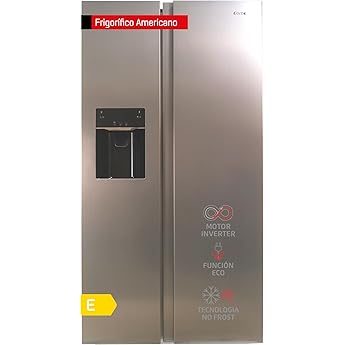 Hisense RS650N4AC2 Side by Side/Total No Frost/Inverter Motor/Hielo y Dispensador de agua/Zona de refrigeración 332 L/Zona de congelación 157 L/178 cm, Inox