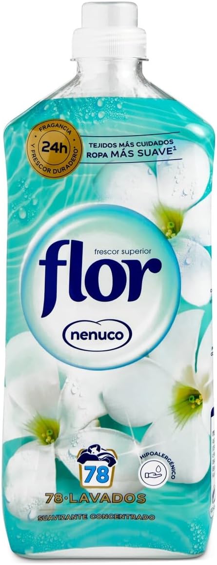 Flor - Suavizante para la ropa concentrado, aroma nenuco, hipoalergénico, 78 dosis, 1404 ml