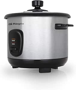 Orbegozo CO 3025 Rice Cooker 400 W, 1 Litre Capacity, Boil Dry Protection, ON OFF Switch, Heat Maintenance Function, Removable Non-Stick Aluminium Pot, Silver