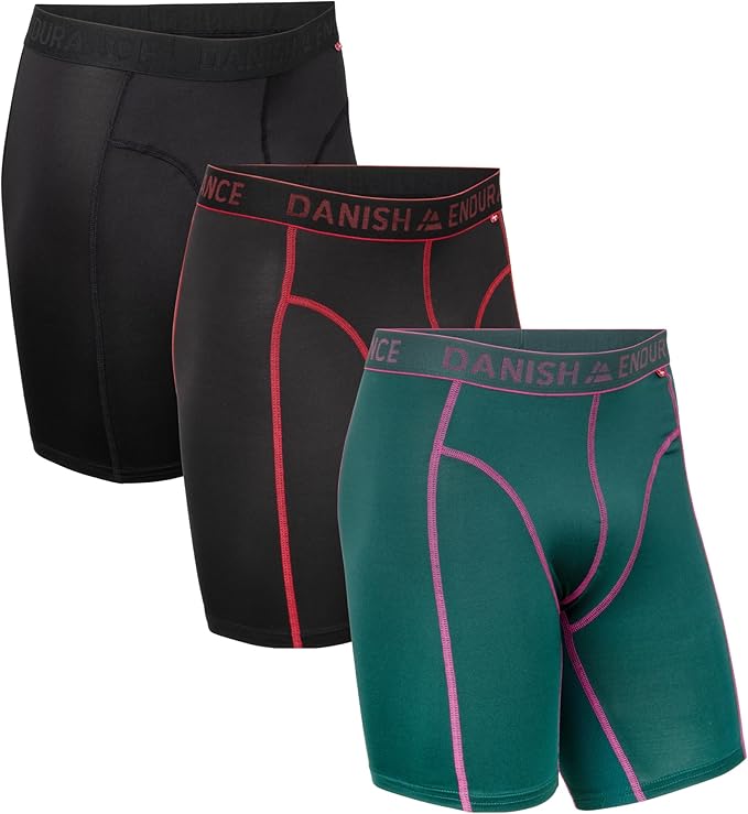 Danish Endurance Men's Sports Trunks 3-Pack Extra Long Ropa Interior de Hombres Hombre (Pack de 3)