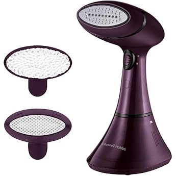 Russell Hobbs Plancha vertical vapor [1600 W, vapor 22 g/min] Steam Genie Essential (antibacteriana, calentamiento rápido, acero inoxidable, apta para viajes, depósito 200 ml, quitapelusas) 25592-56