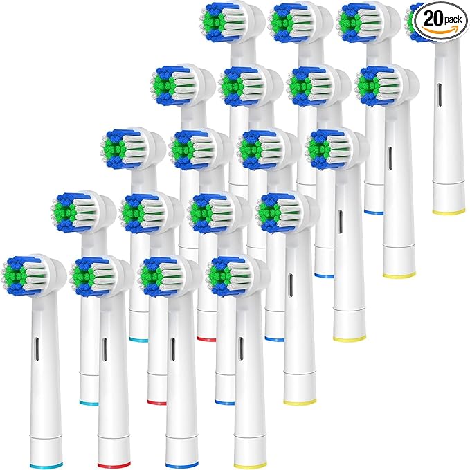 GENKENT Recambios Cepillos Cabezas de Dientes Compatibles con Recambios Cepillos Oral B Braun, 20 Piezas Profesionales para Repuesto de Cabezas de Oral B Pro Series 1/3