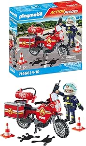 PLAYMOBIL Action Heroes 71466 Fire Engine with Radio and Fire Extinguisher, Imaginative and Fun Role Playing Games, Toys for Kids Ages 4 and Up
