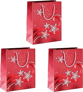 SIGEL GT107 Red and White Hot Stamping Bag, Paper, 210g, 3pcs