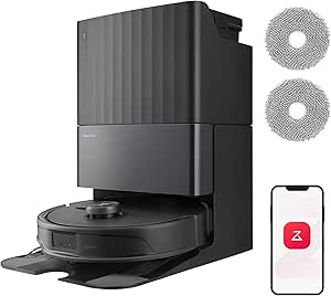 roborock Qrevo Master Set Robot Vacuum Cleaner 10000 Pa, DuoRoller Brush, FlexiArm Design™, HyperForce®, Multifunction Base 3.0, Hot Water to 60°C, Plus 2 Cleaning Cloths, Black