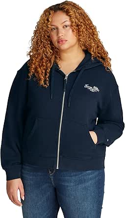 Tommy Hilfiger Sudadera con Cremallera Mujer Script Zip de algodón