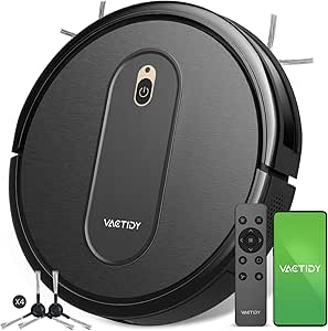 Vactidy Robot Vacuum Cleaner, Nimble T6 with Powerful Suction, Intelligent Sensing, 2500mAh, Quiet, 3 Cleaning Modes, Control by App/Alexa/Siri and Remote, for Pets, Hard Floor and Carpet