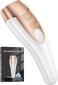 21J Painless Laser Epilator with Cooling Function, Epilator Pulsed Light 9 Energy Levels, Laser Machine Hair Removal Home for Face, Bikini and Body, White