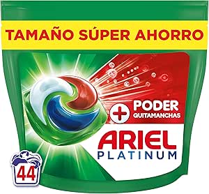 Ariel PODs Platinum Liquid Detergent Capsules + Power Stain Remover Capsules, 44 Washes