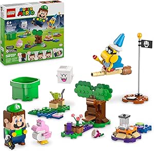 LEGO Super Mario Adventures with Interactive LEGO Luigi Toy, Nintendo Gift for 6 Plus Year Old Boys, Girls and Gamers, Garden Playset for Kids, with Pink Baby Yoshi Figure, 71440