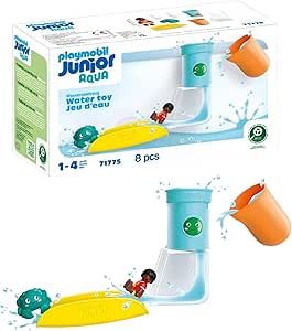 PLAYMOBIL | Junior Aqua | Tank with waterfall and slide | Water toy from 1 year old | Ideal gift for children | Sustainable bath toy with slide and waterfall | 71775