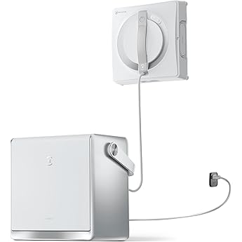 ECOVACS WINBOT Mini Fensterputzroboter, kompaktes Design, Doppel-Düsen mit Ultraschall-Zerstäubung, 9-Stufen-Schutzsystem, intelligente Pfadplanung, 4 Reinigungsmodi, Anti-Rutsch-System, Grau