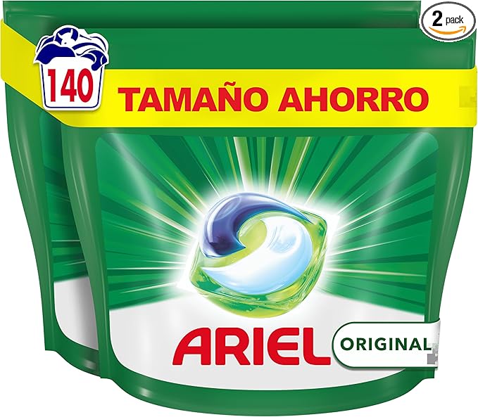 Ariel Todo En 1 PODS, Detergente Líquido Para Lavadora 140 Cápsulas Original Lavados, 5 Acciones, El embalaje puede variar