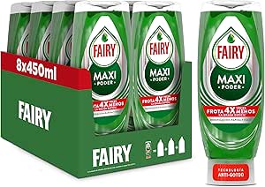 Fairy MaxPower Líquido Lavavajillas 450ml, Limpieza Fácil Y Sin Esfuerzo Incluso En Las Ollas Y Sartenes Más Grasientas