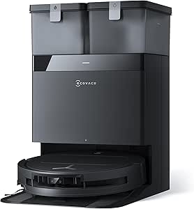 ECOVACS Deebot T50 Omni Gen2 Robot Vacuum Cleaner, 15000 Pa, Extendable Side Brush and Mops, ZeroTangle 2.0, Washing with Hot Water at 75 °C, Ultrathin 81 mm, Black