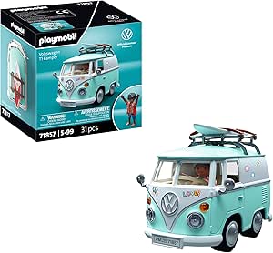 PLAYMOBIL | Collector Cars | Volkswagen T1 Camper | Collectible Car for Adults and Children | with Stickers to Customize | Gift for Car Fans | Detailed Design | 71857