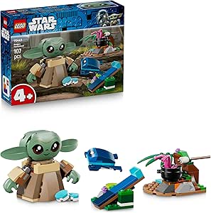 LEGO Star Wars 75443 Home of Grogu, Sorgan's Frog, Catapult and Blue Macaroon Building Toy - Gift for 4+ Year Old Boys and Girls and The Mandalorian Fans