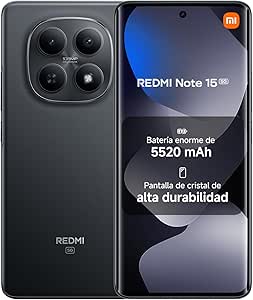 XIAOMI REDMI Note 15 5G - 8+256GB Smartphone, 6.77 FHD+ AMOLED Display, Snapdragon 6 Gen 3, 108MP Camera, 5520mAh Battery, Charger Not Included, Black (ES Version)