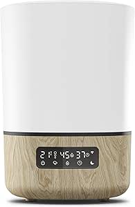 Maxi-Cosi Breathe Humidifier, Quiet Mist, 24 Hours Runtime, Essential Container, Timer, Thermometer Hygrometer, Compatible with Amazon Alexa and Google Home