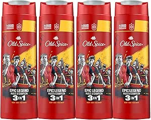 Old Spice Shower Gel And Shampoo For Men 4x400ml Selection, Gel For Face, Body And Hair 3 In 1 Multi-purpose, Lasting Freshness