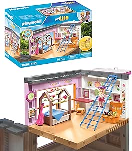 PLAYMOBIL myLife 71610 Children's Room, Includes a Figure, Made from more than 80% Recycled and Biobased Materials, Toys for Boys and Girls Ages 4