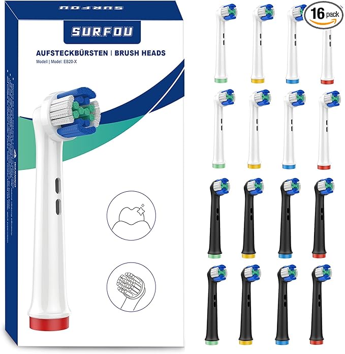 16 Unidades Recambios Oralb, Compatible Recambio Cepillo Electrico Oral B, Cepillos Cabezal Electricos, Repuesto Clean Toothbrush Heads Eléctrico Escova Cabezales