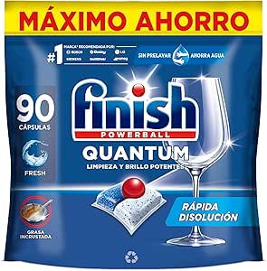 Finish Powerball Quantum All in 1 All-in-1 Dishwasher Tablets, Deep Clean and Superior Shine, 90 Tablets