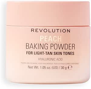 Revolution Loose Baking Powder - Makeup Setting Loose Powder, Luminous Finish, Controls Shine & Excess Oil,Vegan & Cruelty Free, 30g, Peach
