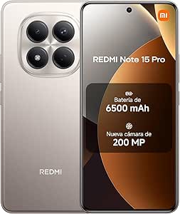 XIAOMI REDMI Note 15 Pro - 8+256GB Smartphone, 6.77 FHD+ AMOLED Display, MediaTek Helio G200-Ultra, 200MP Camera, 6500mAh Battery, Charger Not Included, Titanium (ES Version)