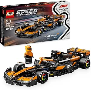 LEGO Speed Champions McLaren F1 Team MCL38 Formula 1 Toy Vehicle Construction Model with 1 Pilot Minifigure, Gift for Boys and Girls 10 Years Old and Up 77251