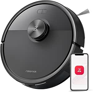 roborock Q7 M5 2-in-1 10000Pa Robot Vacuum Cleaner and Floor Mop, Robot Vacuum with Dual Anti-Tangle, PreciSense LiDAR Navigation, App Controlled and Voice Command, Black