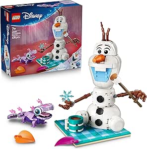 LEGO | Disney Frozen Fun Olaf and Bruni Picnic Toy - Snowman Figure with Tablecloth and Picnic Accessories - Bedroom Decor - Gift for 7+ Year Old Girls & Fans - 43287