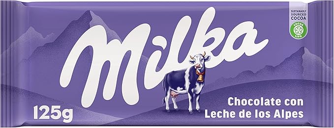 Milka Tableta de Chocolate con Leche de los Alpes, 125 g