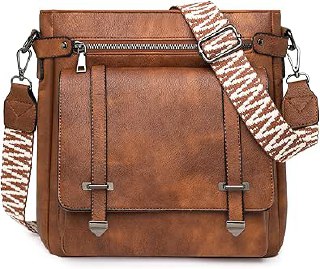 BAIGIO Women's PU Leather Shoulder Bag, Women's Medium Shoulder Bag with Wide Strap, Crossbody Shoulder Bags Women and Purse Wallets Set for Travel, Work, Casual School