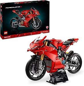 LEGO Technic Moto Ducati Panigale V4 S Model Kit to Build for Adults, Model Kit as Gift for Couple, Boyfriend and Parents Motorcycle Fans, Home and Office Decoration 42202