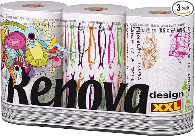 RENOVA Design XXL Toalla de papel 3 rollos