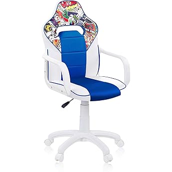 GXTrust 703BM Revvo Silla Gaming con Licencia Batman para Niños 4-12 Años, Silla Ajustable en Altura con Tapicería de Tela, Reposabrazos Acolchado, Gamer Escritorio Juegos PC, Negro
