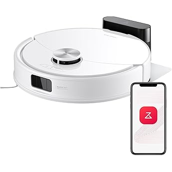 roborock Q7 L5+ Robot Aspirador y Fregador de 8000 Pa, 7 Weeks Autovaciado, Sistema Doble Antienredos, Navegación PreciSense LiDAR, Suelos Duros, Alfombras y Pelo de Mascotas, Blanco