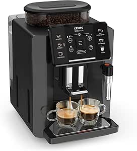 Krups Sensation C50, Superautomatic coffee maker, Power 1450W, Easy use, 5 types of drinks, Easy maintenance, Light alerts, Convenient cleaning, Custom settings, Steam nozzle, EA9108