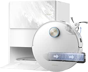 DREAME Aqua10 Ultra Track Complete, Robot Vacuum Cleaner, Scrubs at 45°C, Constant Temperature, Crosses Obstacles of 6 cm, Automatic Emptying, 30,000 Pa Suction, Direct Voice Control