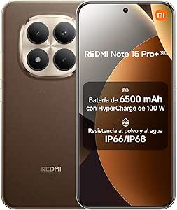 XIAOMI REDMI Note 15 Pro+ 5G - 8+256GB Smartphone, 6.83 1.5K AMOLED Display, Snapdragon 7s Gen 4, 200MP Camera, Hypercharge 100W, Charger Not Included, Mocha Brown (ES Version)